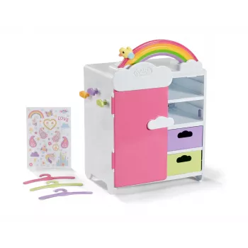 Poppenkledingkast zapf creation BABY born regenboogkledingkast — voor poppen, lichteffecten, vereist 3×AAA-batterijen, aanbevolen leeftijd 3+