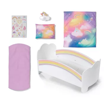 Poppenbed ZAPF creation BABY born regenboogbed 835999 voor poppen van 43 cm