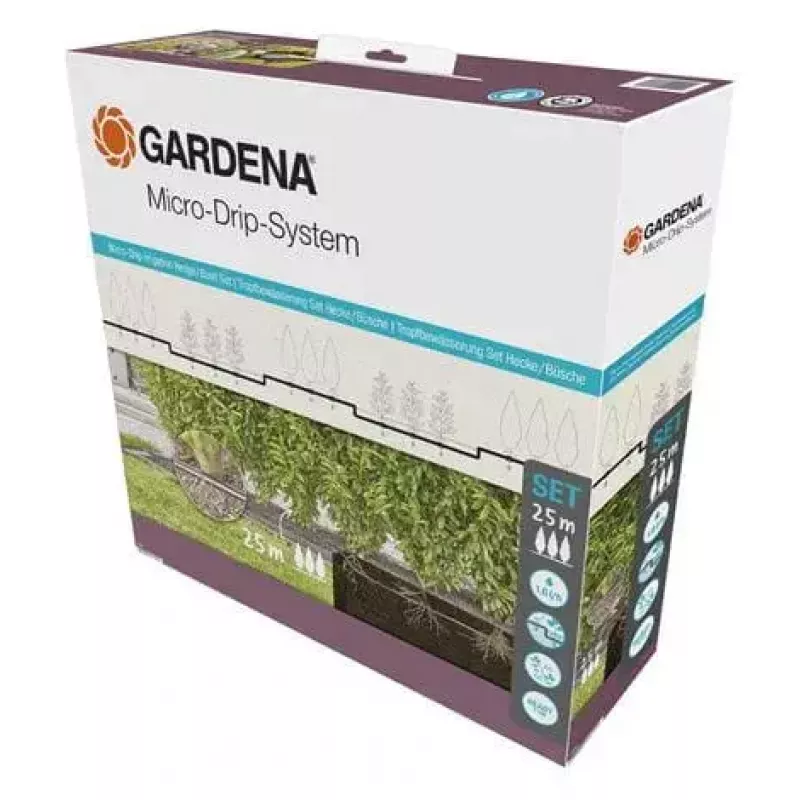 Gardena Micro-Drip-System druppelslang voor struiken en hagen, 1,6 l/u, 25 m, zwart (13503-20)