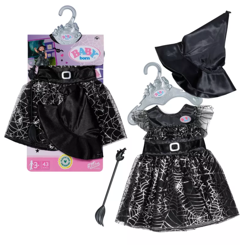 BABY born heks 43 cm, poppenkostuum, 3 jaar