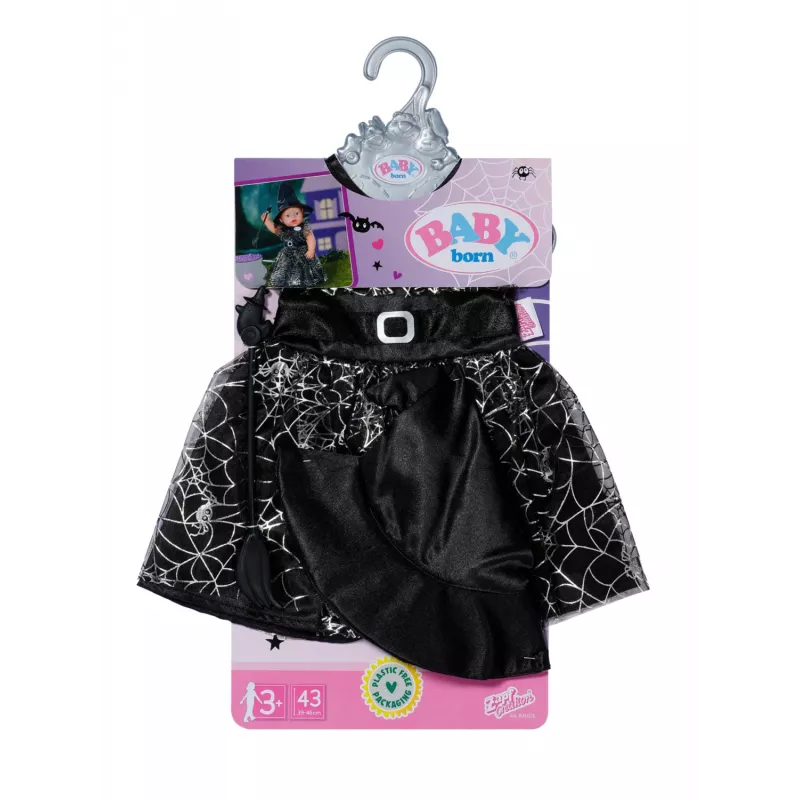 BABY born heks 43 cm, poppenkostuum, 3 jaar