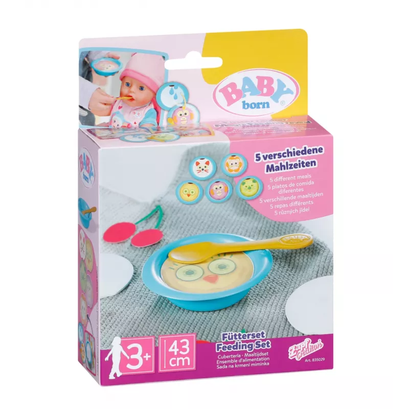 BABY born voerset – poppenvoeraccessoire met wateractieve maaltijdafbeeldingen