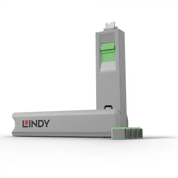 Poortblokkeersleutel Lindy USB Type-C poortblokkeersleutel 4-pack groen