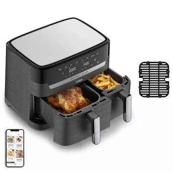 Tefal Dual Easy Fry & Grill EY905B dubbele 8,3 L losstaand 2700 W heteluchtfriteuse grijs
