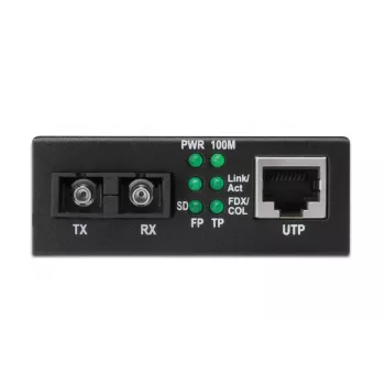 DIGITUS mediaconverter, multimode 10/100Base-TX naar 100Base-FX, incl. voeding SC-stekker, tot 2 km