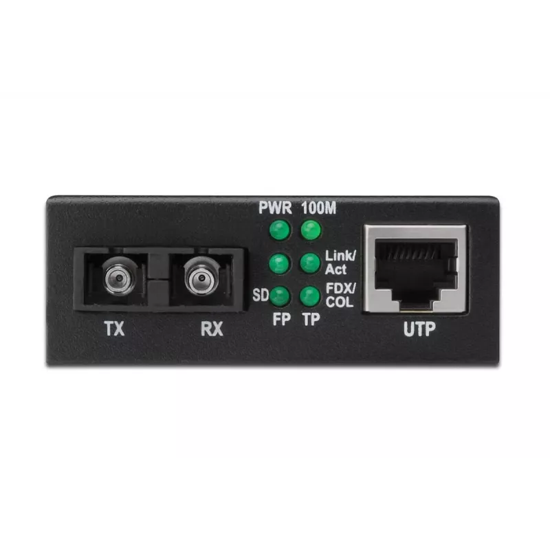 DIGITUS mediaconverter, multimode 10/100Base-TX naar 100Base-FX, incl. voeding SC-stekker, tot 2 km