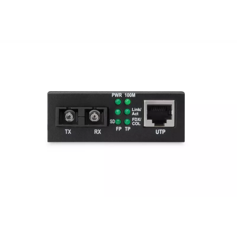 DIGITUS mediaconverter, multimode 10/100Base-TX naar 100Base-FX, incl. voeding SC-stekker, tot 2 km