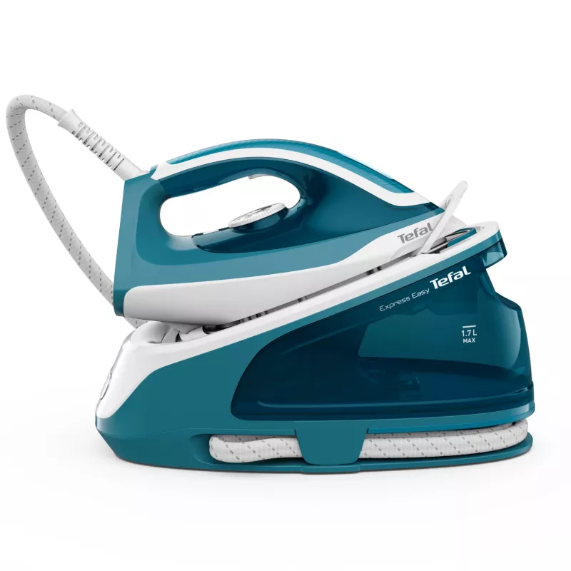 Tefal Express Easy SV6131E0 stoomstrijkstation, 5,8 bar, 120 g/min, 350 g/min stoomstoot, 1,7 l, automatische uitschakeling, wit/turquoise