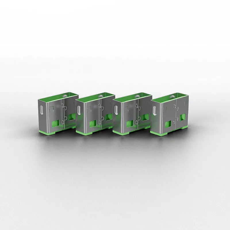 Lindy USB-poortblokkeerder (zonder sleutel) – verpakking van 10, kleurcode: groen