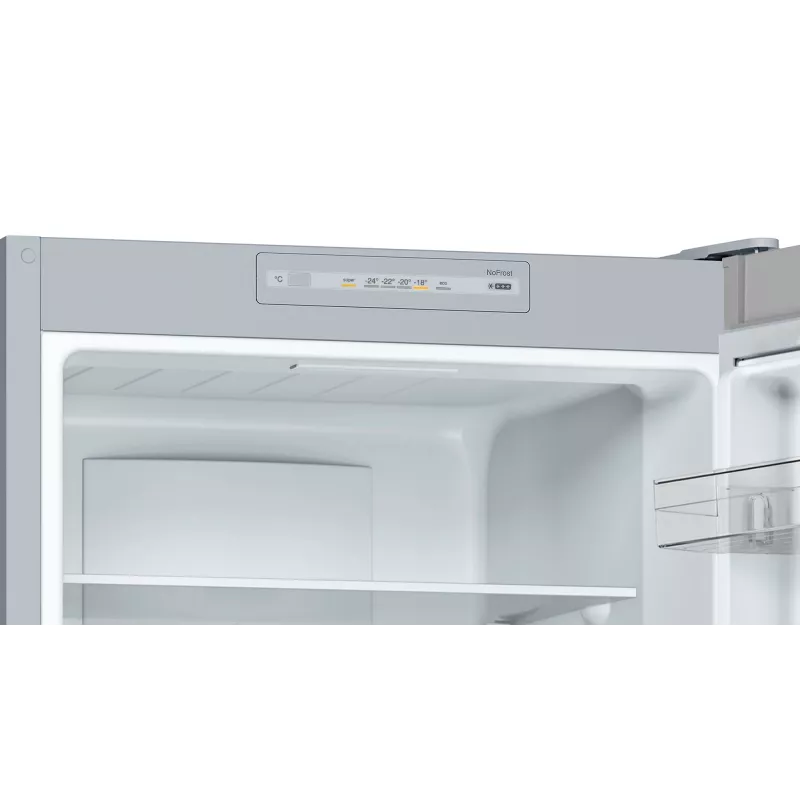 Bosch Serie 2 KGN33NLEB koel-vriescombinatie, vrijstaand, 279 l, No Frost, E, roestvrij staal
