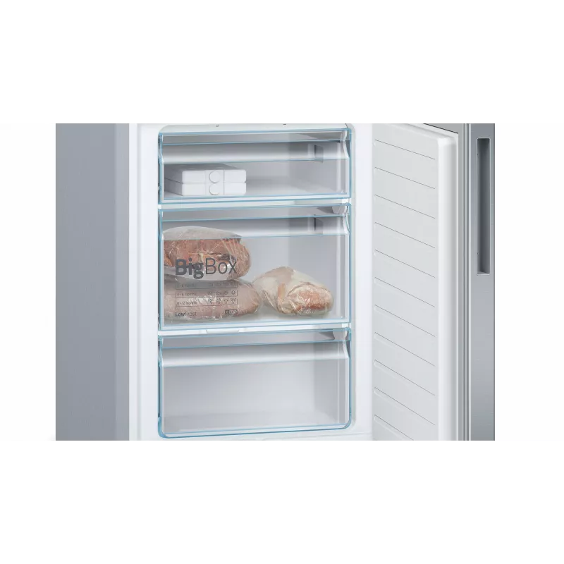 Bosch Serie 6 KGE39ALCA koel-vriescombinatie, vrijstaand, 201 cm, vriezer 94 l, C, roestvrij staal