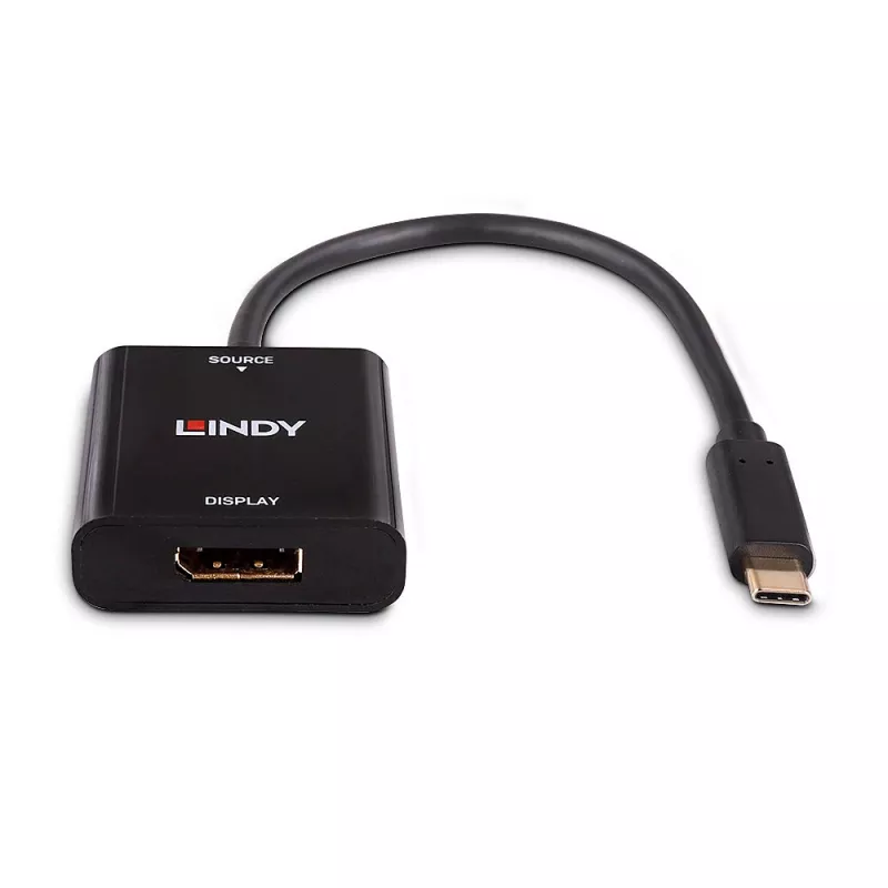 Lindy USB Type-C naar DisplayPort 4K144 converter, USB Type-C, DisplayPort-uitgang, 3840 x 2160 pixels