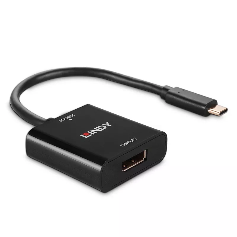 Lindy USB Type-C naar DisplayPort 4K144 converter, USB Type-C, DisplayPort-uitgang, 3840 x 2160 pixels