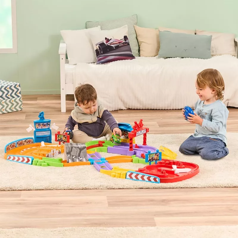 Tut Tut Baby Flitzer racebaan – interactieve set met duwvoertuig