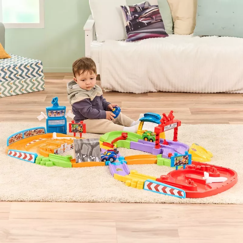 Tut Tut Baby Flitzer racebaan – interactieve set met duwvoertuig