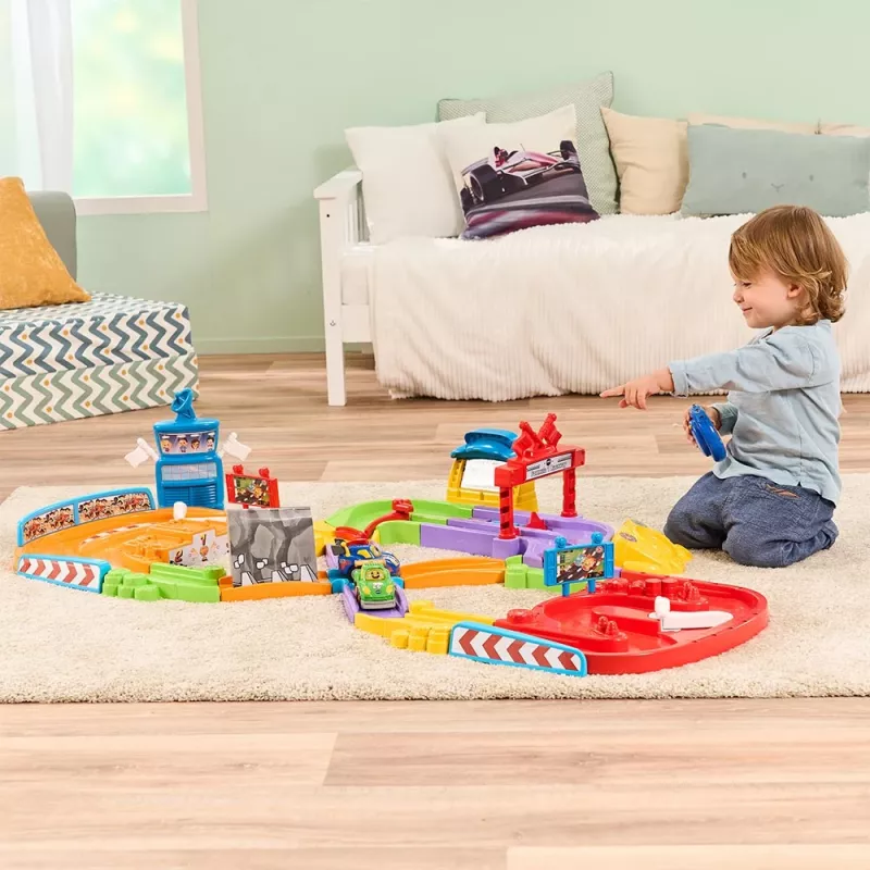 Tut Tut Baby Flitzer racebaan – interactieve set met duwvoertuig
