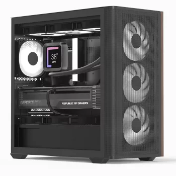 Mini tower pc Aerocool D301A zwart hout ATX-voeding
