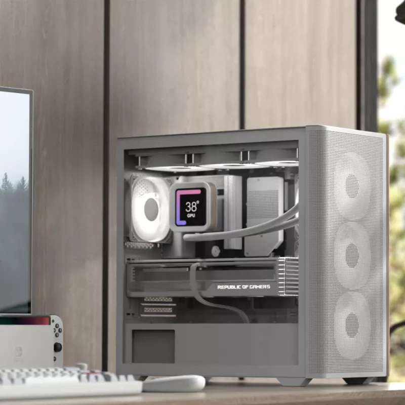 Mini tower pc Aerocool D301A zwart hout ATX-voeding