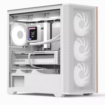 Aerocool D301A mini tower wit, hout