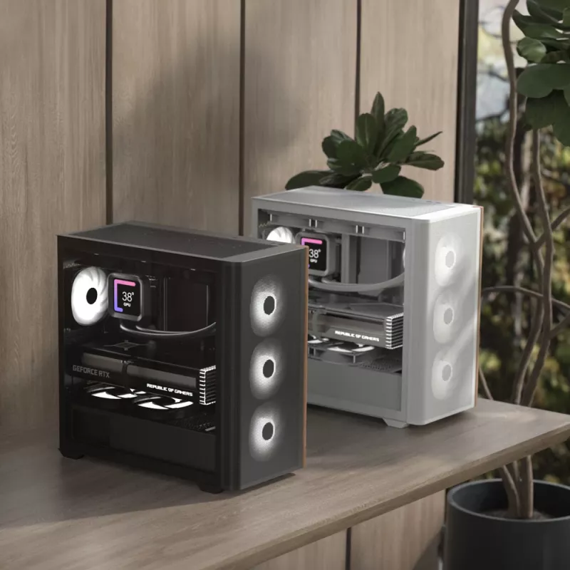Aerocool D301A mini tower wit, hout