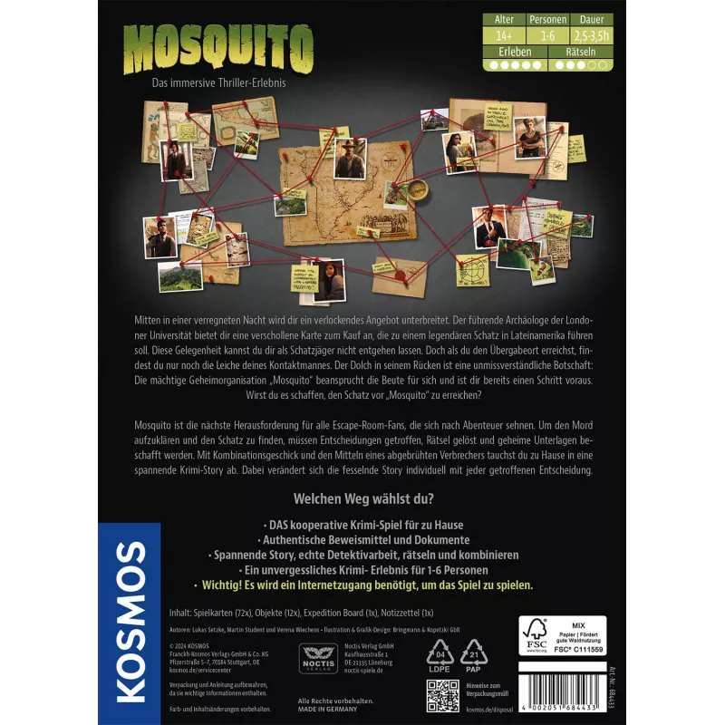 Kosmos Masters of Crime: Mosquito 210 min Bordspel Reis/avontuur