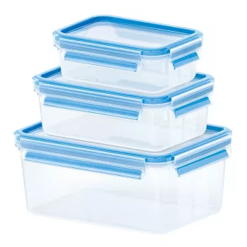 EMSA 508566 Bewaardoos Rechthoekig Set Transparant 3 stuks