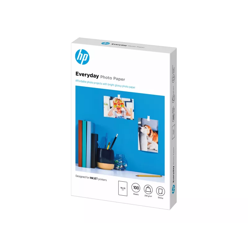 HP Everyday fotopapier, glanzend, 200 g/m², 10 x 15 cm (101 x 152 mm), 100 vel