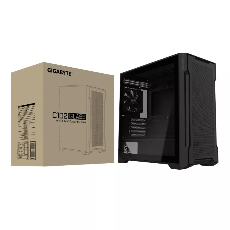 GIGABYTE C102 GLASS Midi Tower zwart