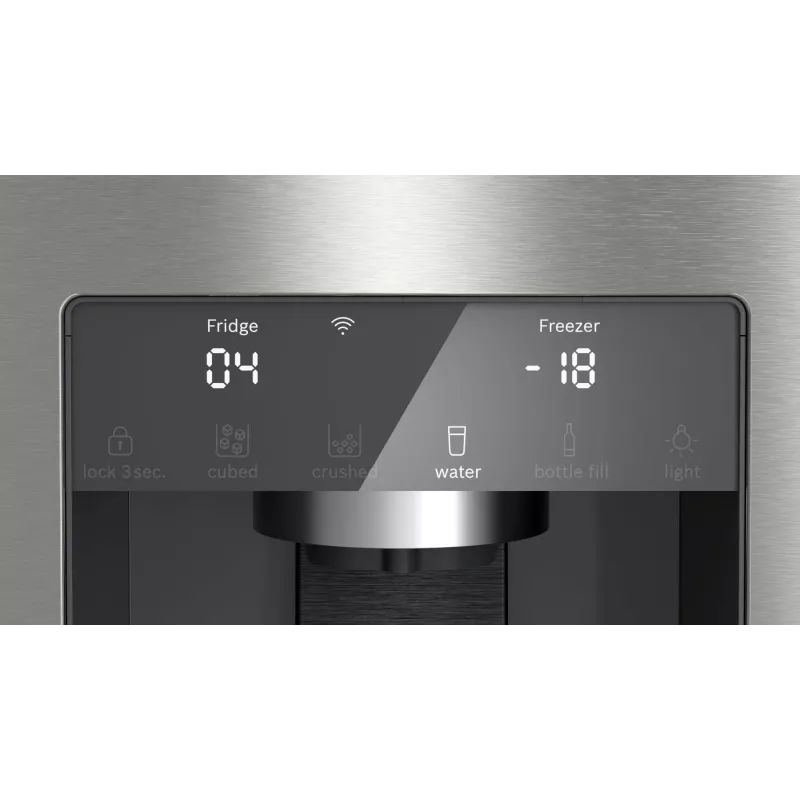 Bosch Serie 6 KFI96APEA French Door koel-vriescombinatie, 574 l (375 l koelkast + 199 l vriezer), energieklasse E, Home Connect, geborsteld roestvrij staal