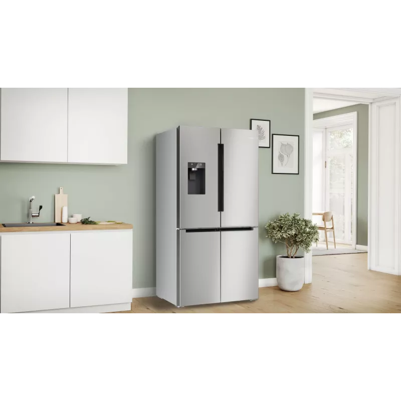 Bosch Serie 6 KFI96APEA French Door koel-vriescombinatie, 574 l (375 l koelkast + 199 l vriezer), energieklasse E, Home Connect, geborsteld roestvrij staal