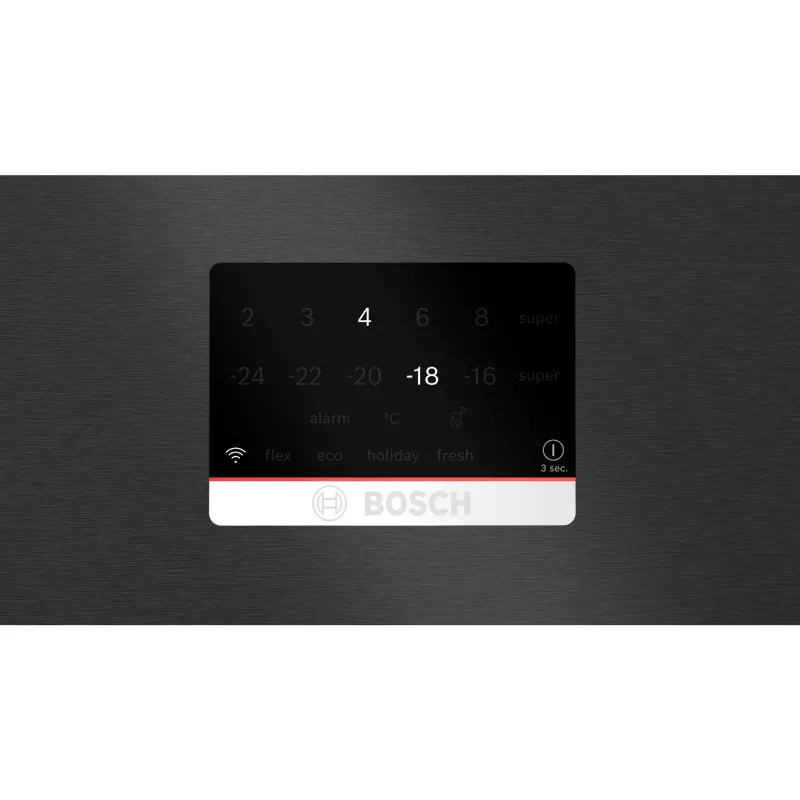 Bosch Serie 8 KGP86AXB0N vrijstaande koel-vriescombinatie, 621 l (419 l koelkast + 202 l vriezer), energieklasse B, 186 cm, Home Connect, zwart roestvrij staal