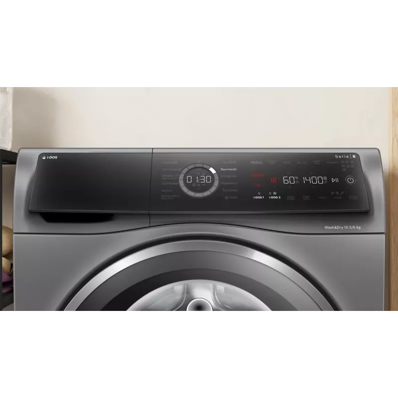 Bosch Serie 8 WNC254AS0 wasdroogcombinatie vrijstaand frontlader roestvrij staal
