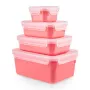 EMSA Clip & Close rechthoekige set coral 4 stuks