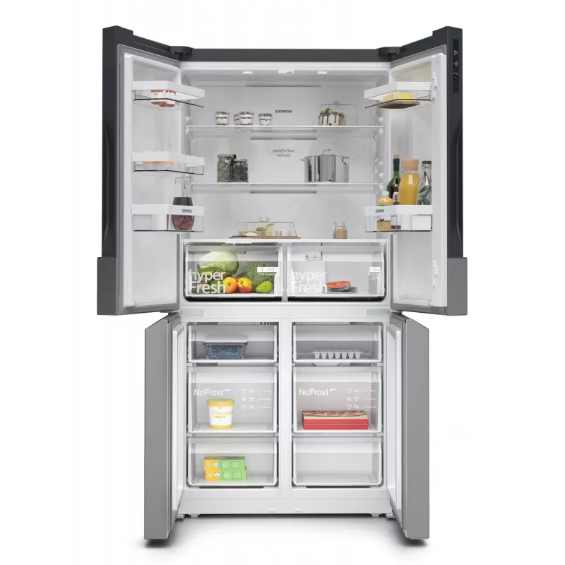Siemens iQ300 KF96NVPEA French Door side-by-side koelkast, 605 l (405 l + 200 l), zilver