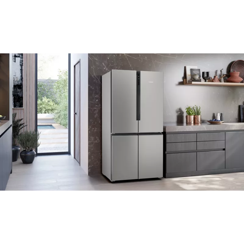 Siemens iQ300 KF96NVPEA French Door side-by-side koelkast, 605 l (405 l + 200 l), zilver