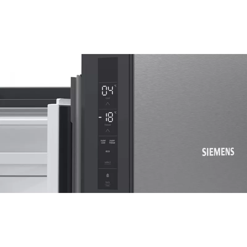 Siemens iQ300 KF96NVPEA French Door side-by-side koelkast, 605 l (405 l + 200 l), zilver