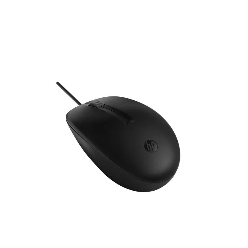 HP 128 laser kabelmuis, voor links- en rechtshandig gebruik, laser, USB Type-A, 1200 DPI, zwart