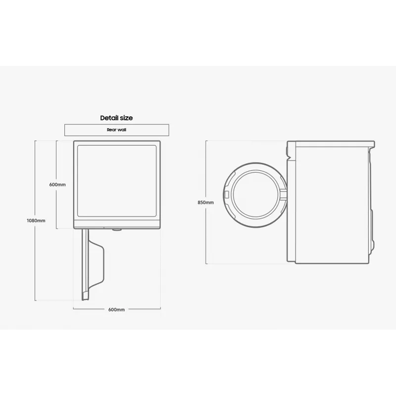 Samsung DV90BB7445GWS2 wasdroger vrijstaand frontlader 9 kg wit