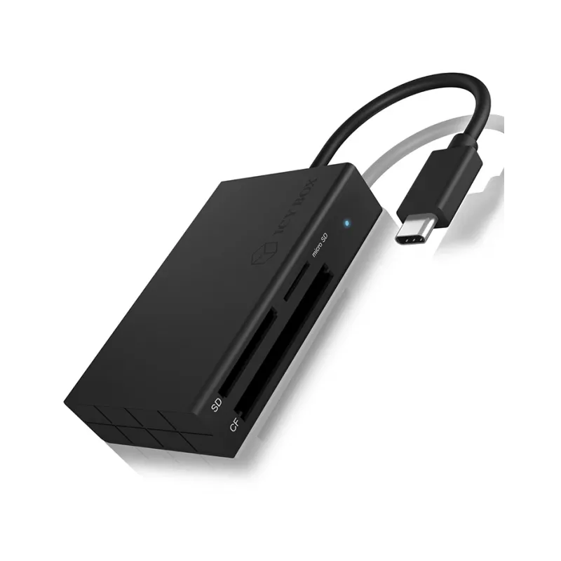 ICY BOX IB-CR401-C3 kaartlezer USB 3.2 Gen 1 (3.1 Gen 1) Type-C zwart