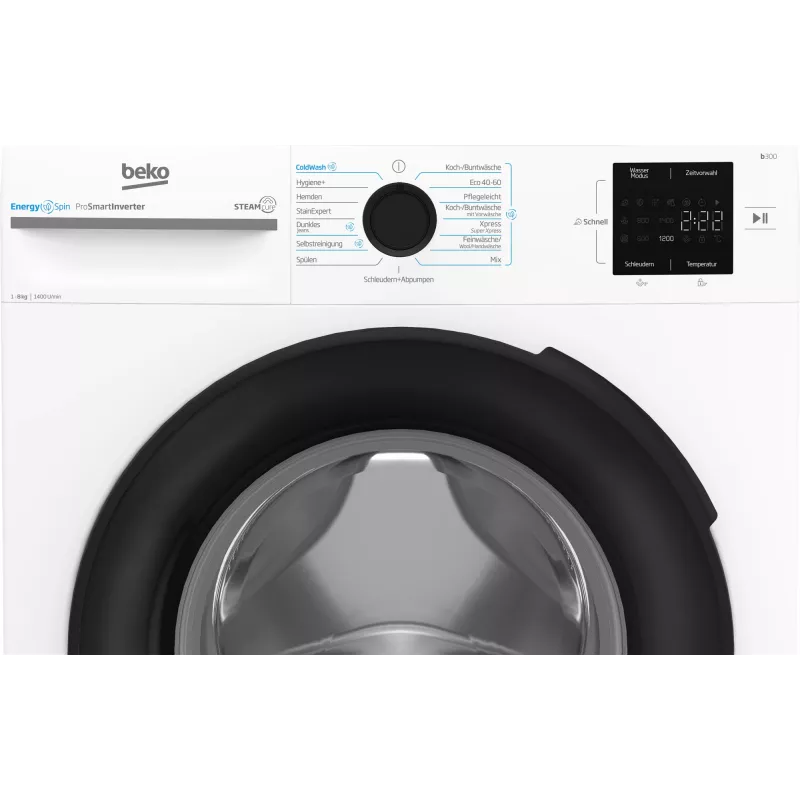 Beko b300 BM3WFU3841X wasmachine frontlader 8 kg 1351 t/min wit