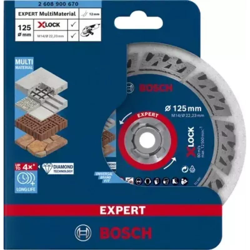 Bosch EXPERT MULTIMATERIAL X-LOCK doorslijpschijf