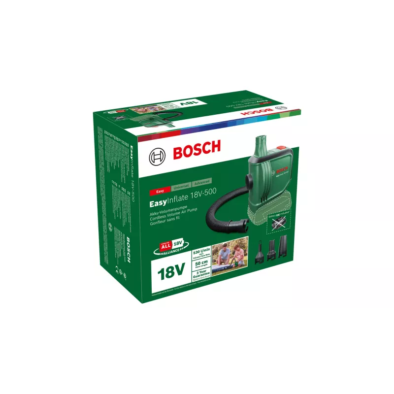 Bosch EasyInflate 18V-500 elektrische luchtpomp 0,03 bar 530 l/min