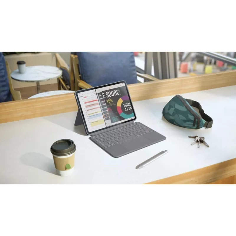 LOGITECH Combo Touch voor iPad Air 11in 5e gen Oxford grijs Qwertz Duits