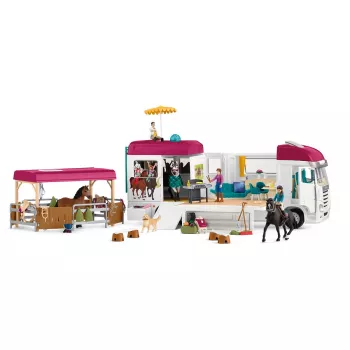 schleich HORSE CLUB paardentransporter, gebouw, camping, paardenstal, paarden, paardensporttoernooi, 5 jaar, meerkleurig, kunststof
