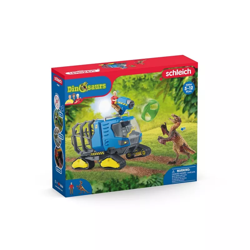 Voertuig Schleich Dinosaurs rupsvoertuig meerkleurig 42604