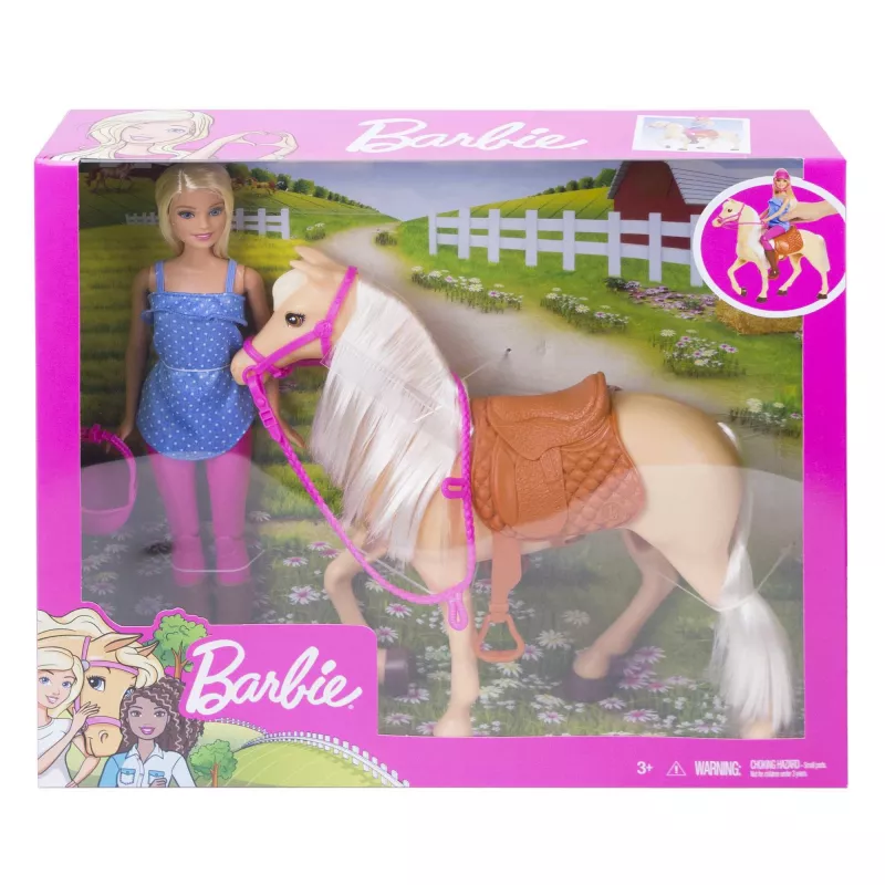 Barbie pop en paard, modepop, vrouwelijk, 3 jaar, meisje, 250 mm, 480 g