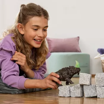 schleich ELDRADOR CREATURES vechtneushoorn, 7 jaar, monsters en draken, steenwereld, zwart, groen, kunststof