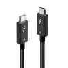 Lindy 1m Thunderbolt 4-kabel, 40 Gbit/s, passief, stekker, stekker, 1 m, 40 Gbit/s, zwart, nikkel/goud