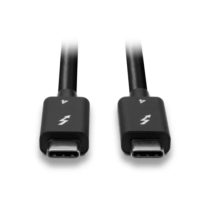 Lindy 1m Thunderbolt 4-kabel, 40 Gbit/s, passief, stekker, stekker, 1 m, 40 Gbit/s, zwart, nikkel/goud