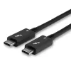 Lindy 1m Thunderbolt 4-kabel, 40 Gbit/s, passief, stekker, stekker, 1 m, 40 Gbit/s, zwart, nikkel/goud